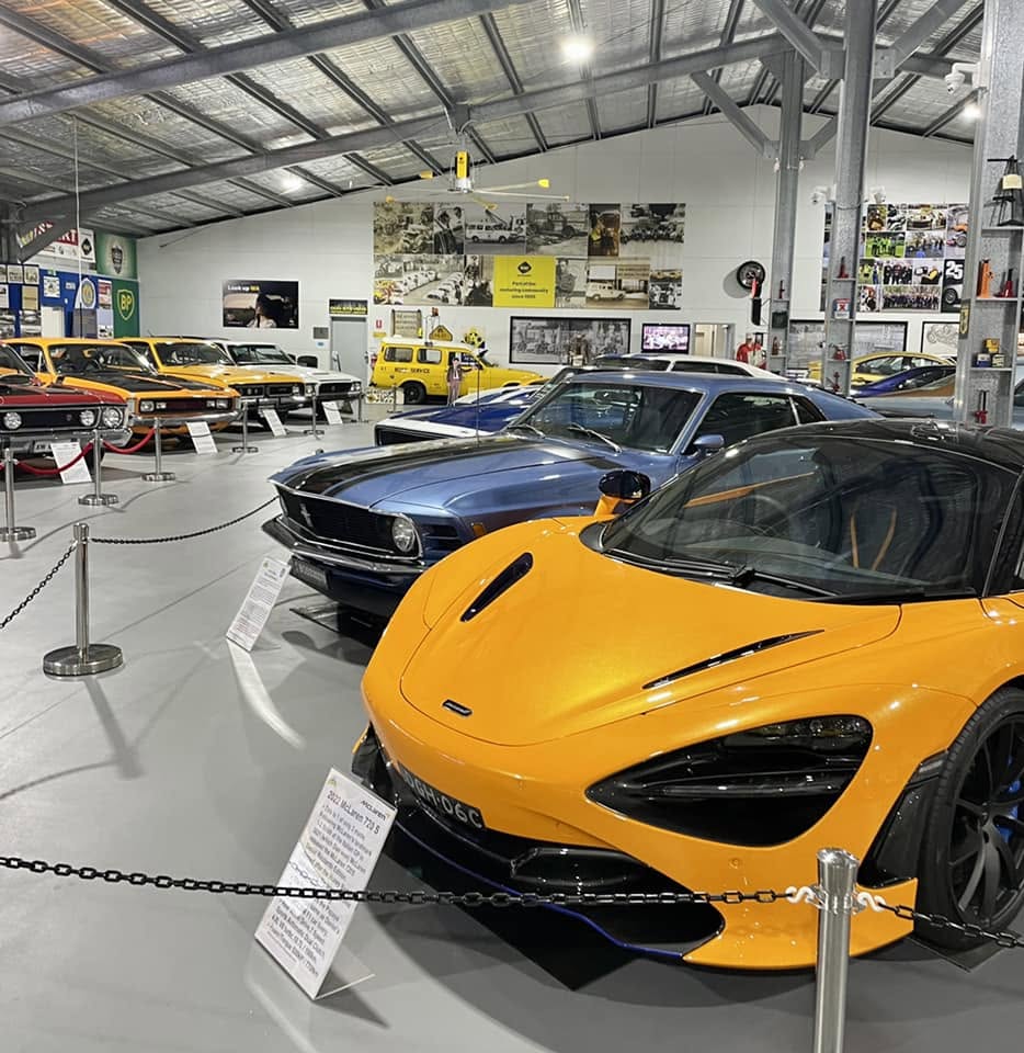 McLaren 720S on display in the museum hall.